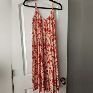 Loft red & tan Maxi summer dress.